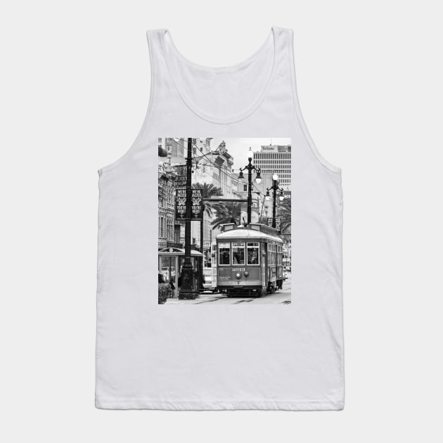 New Orleans Red Streetcar B+W Tank Top by jforno